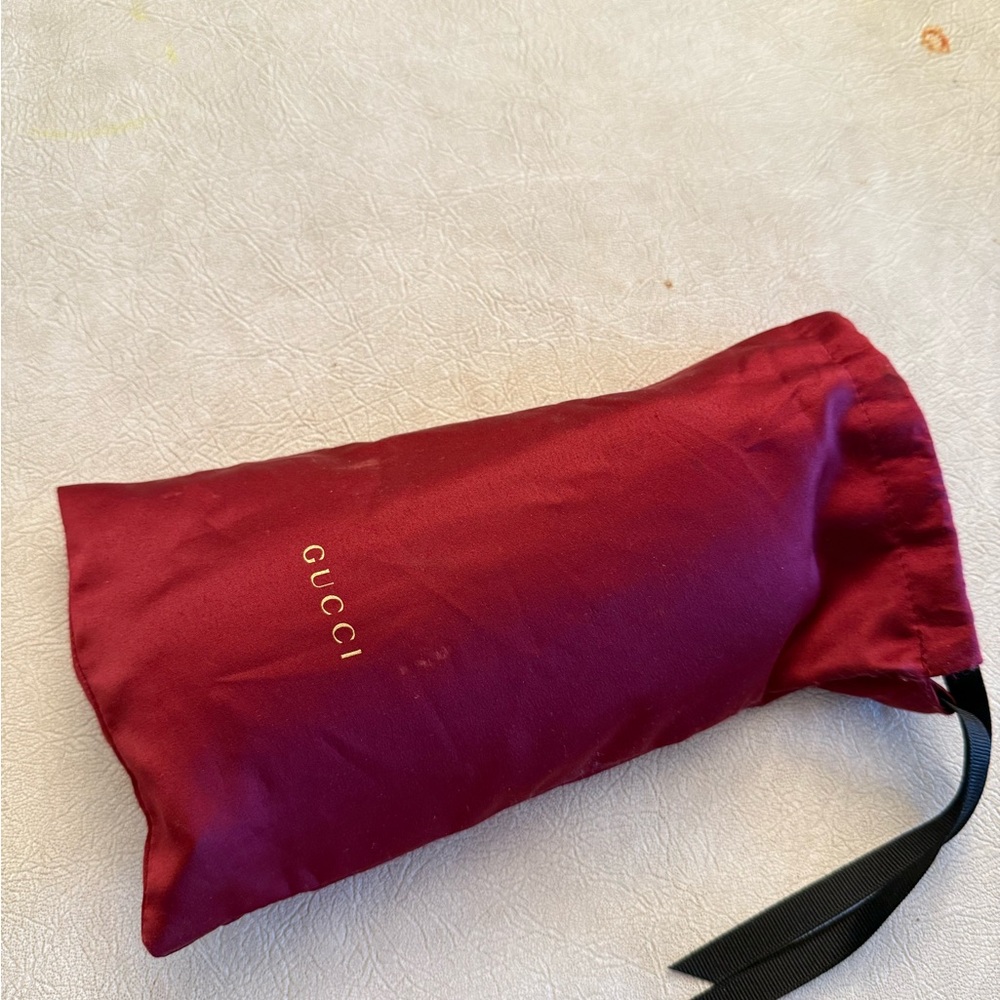 Gucci Black and Gold Eyeglasses with Red Case
